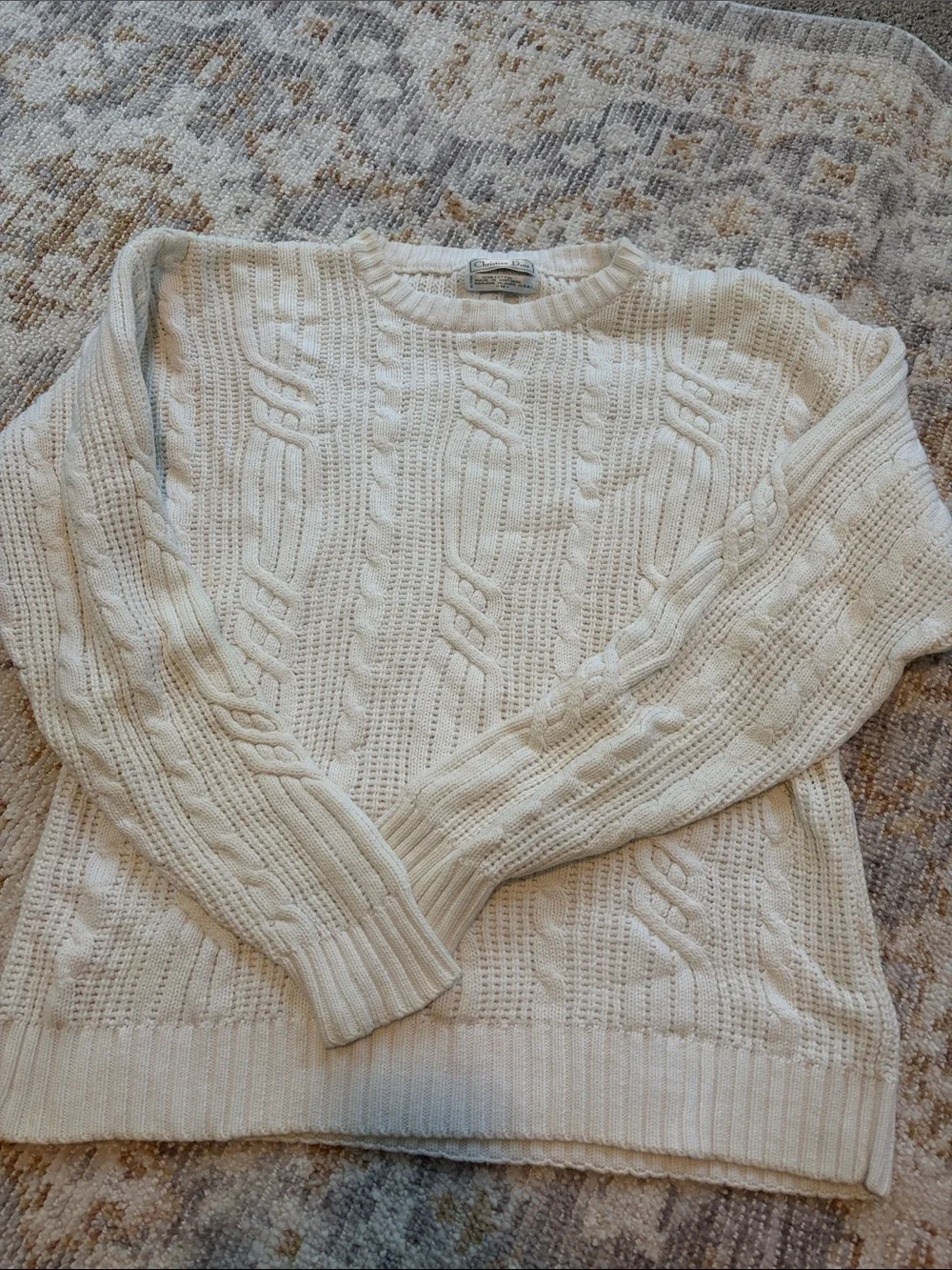 Christian Dior Cream Cable knit Sweater